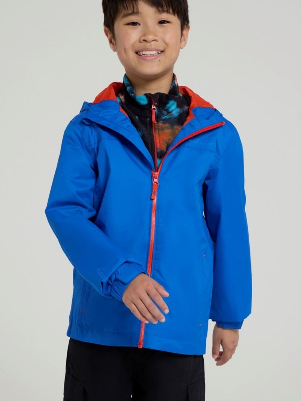 Mountain Warehouse Torrent Boy's Waterproof Raincoat Blue Orange Size 9-10 Years